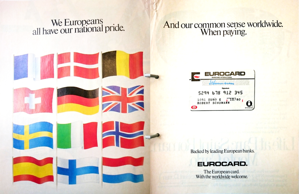 Eurocard Advertising Campaign, published May 12, 1980. Historisches Institut der Deutschen Bank, Frankfurt am Main, V19/0239/02
