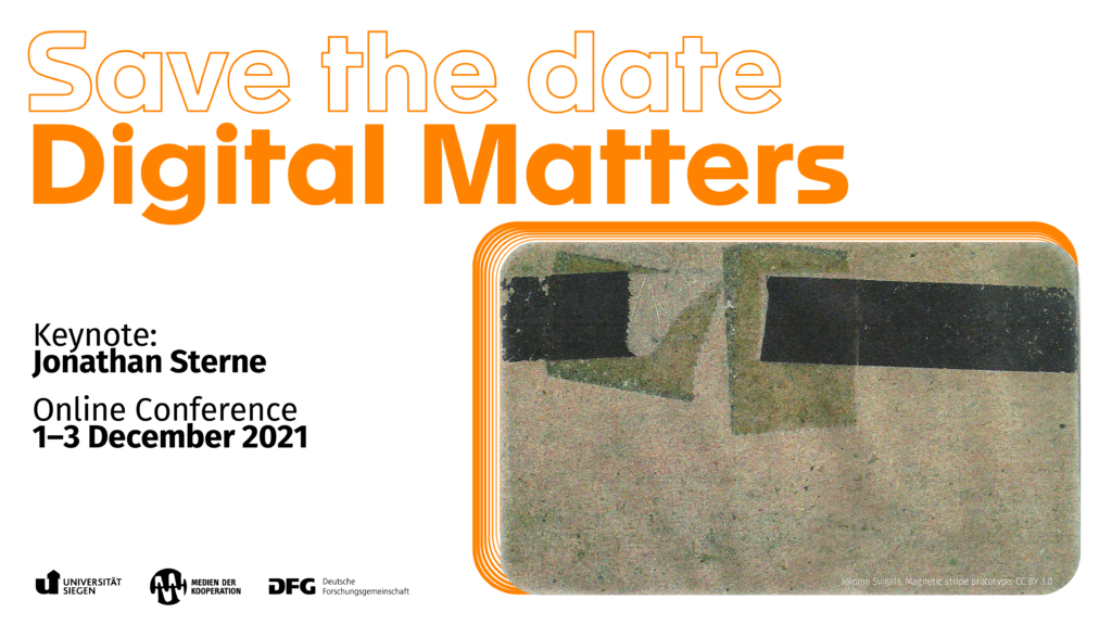 Save the date Digital Matters Conference
